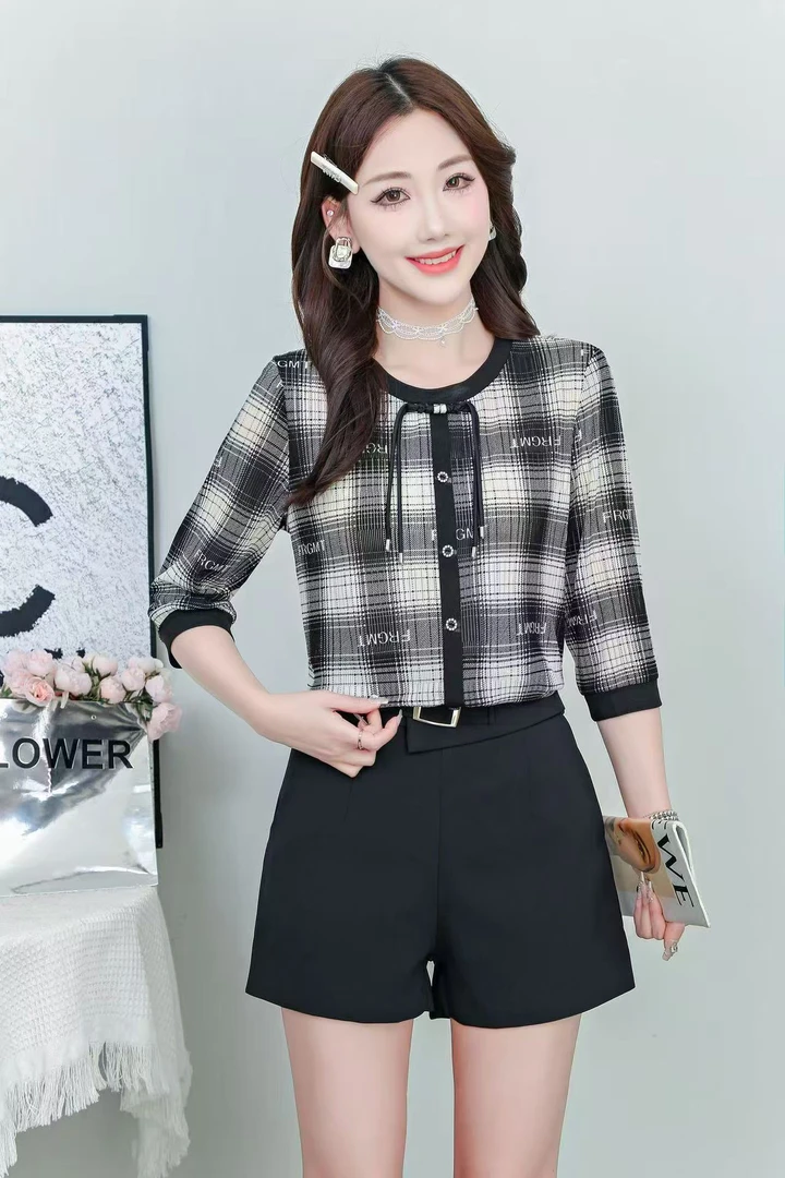 妈妈春夏装新中式中袖时尚衬衫洋气国风上衣小衫