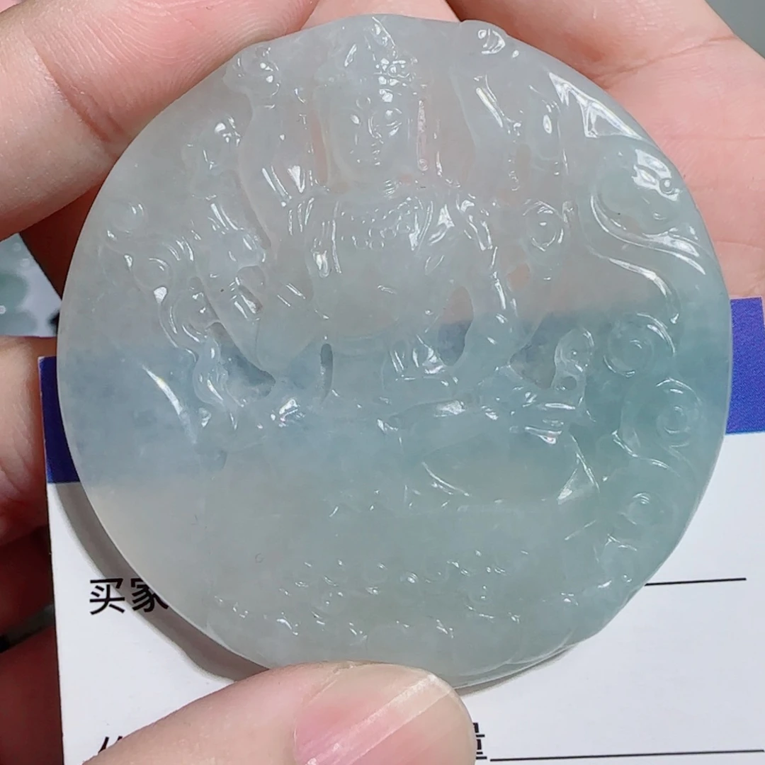 翡翠未镶嵌颈饰千手牌