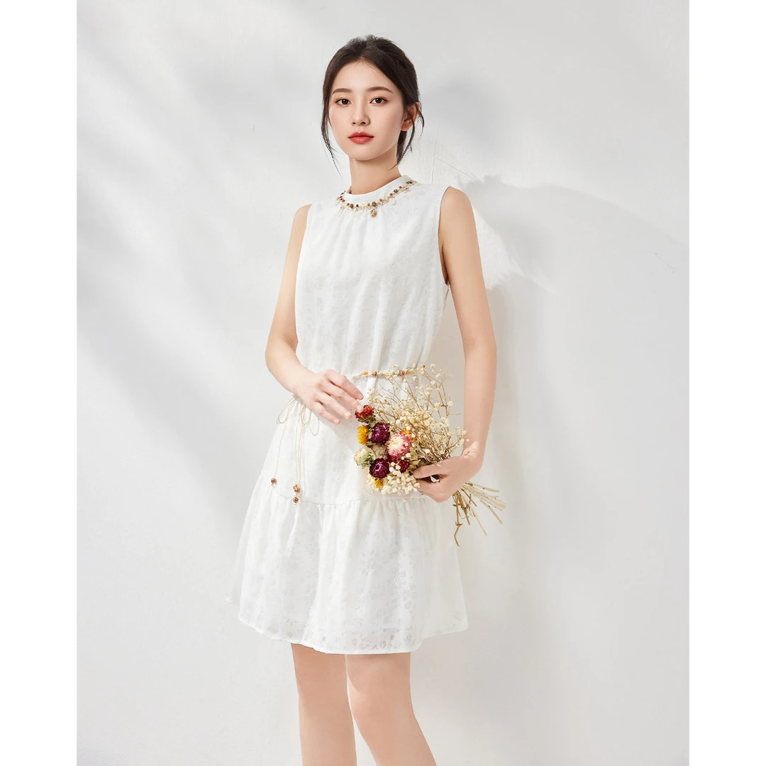 IEF/爱依服裙子2025夏季新款纯欲雅丹凤气质感显瘦百搭背心裙