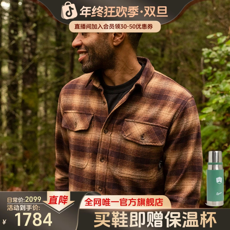 【全新法兰绒棉衬衫】DANNER秋冬工装衬衫男舒适耐用格纹男装