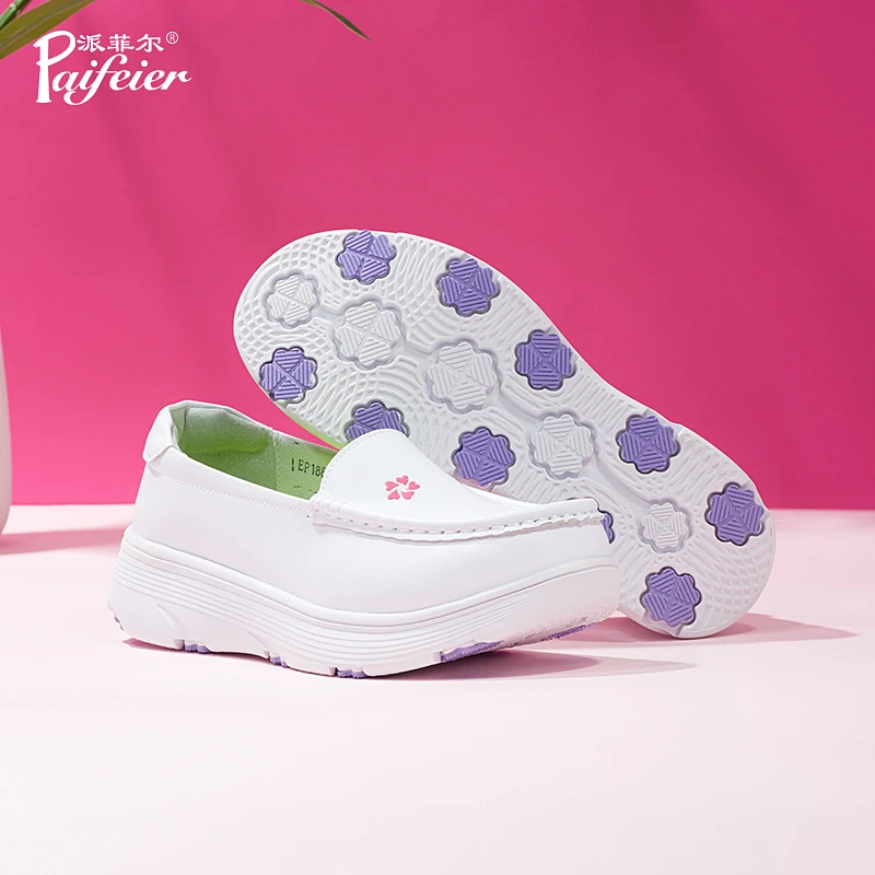 派菲尔2025秋冬季真皮护士鞋女软底透气不累脚防臭防滑牛皮医护鞋