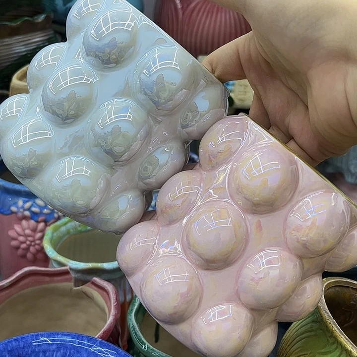 多肉绿植陶瓷花盆9.9包邮，有空