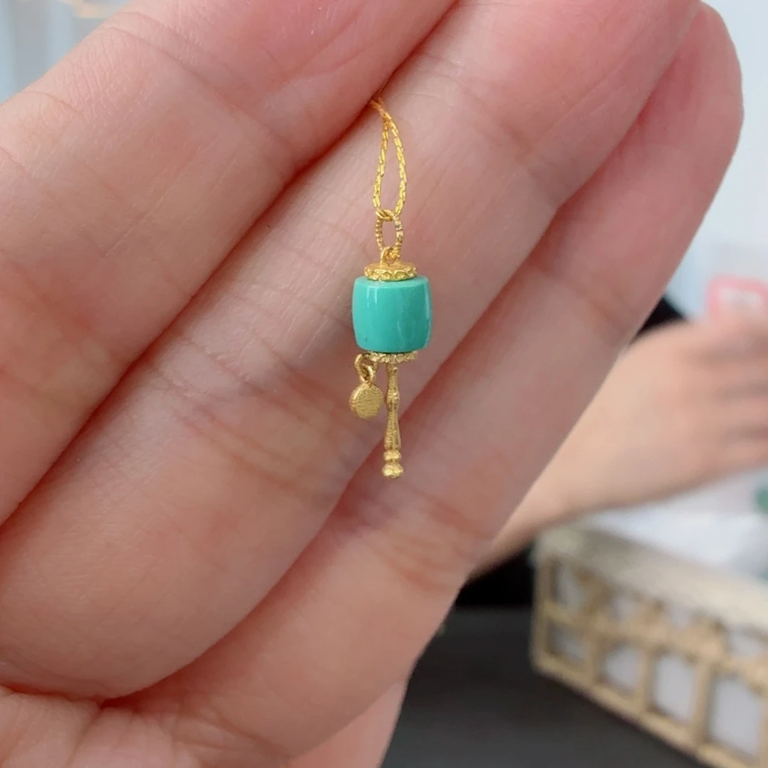 绿松石18K金镶嵌珠宝奇石