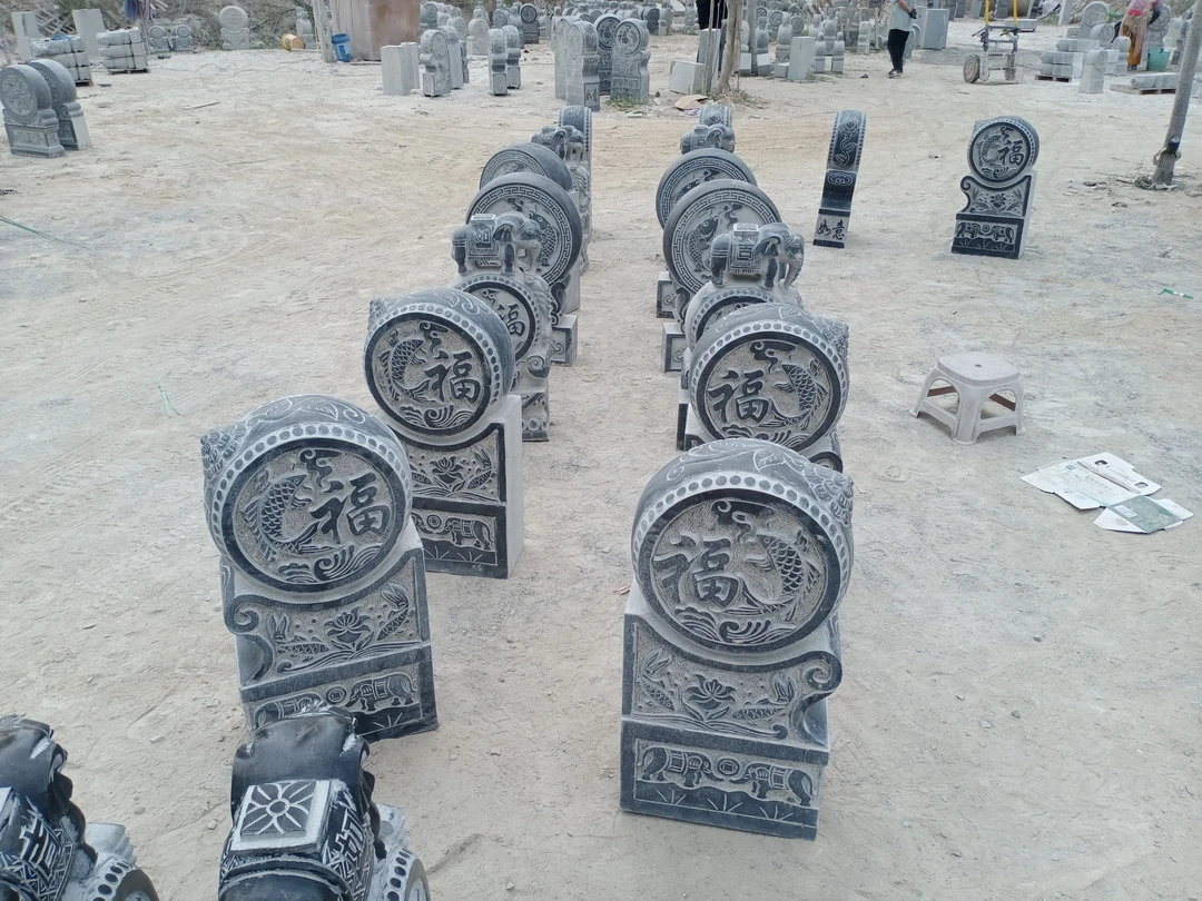 天然石雕青石门墩大象麒麟造型庭院大门口摆件