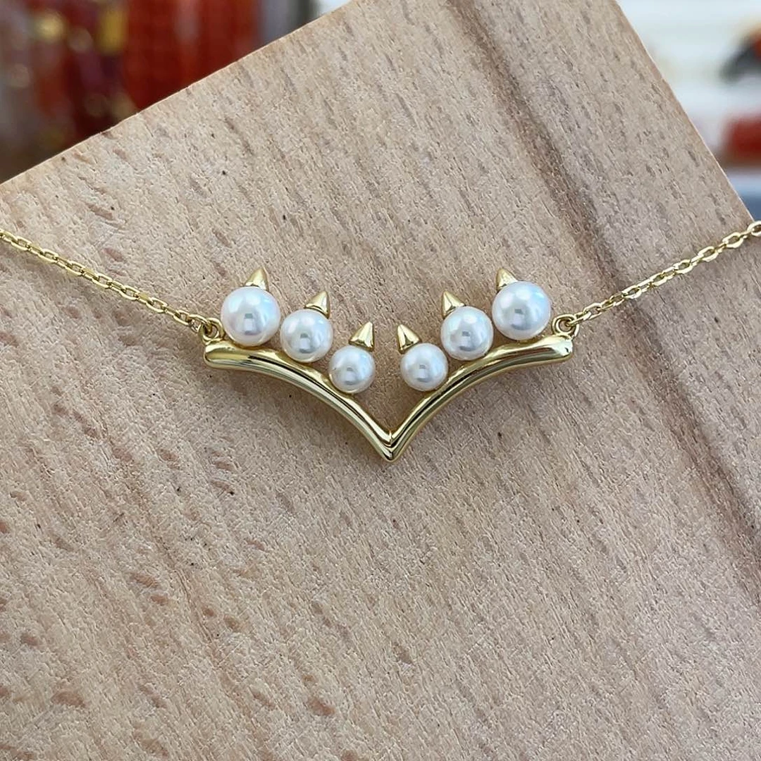 银S925镶嵌淡水珍珠项链淡水ak小米珠项链