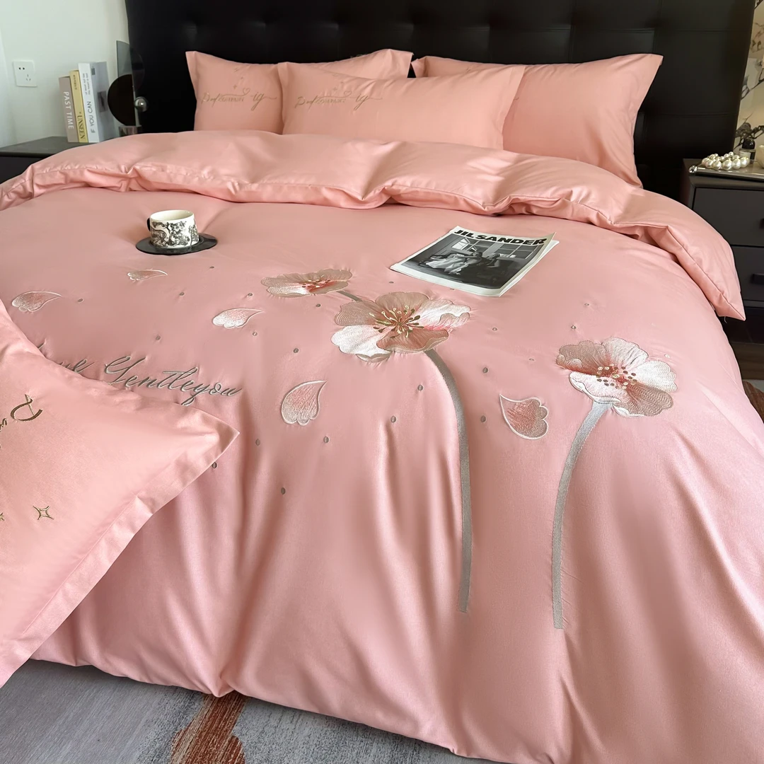 秋冬上新高端加厚绣花套件-月下美人-绣花四件套