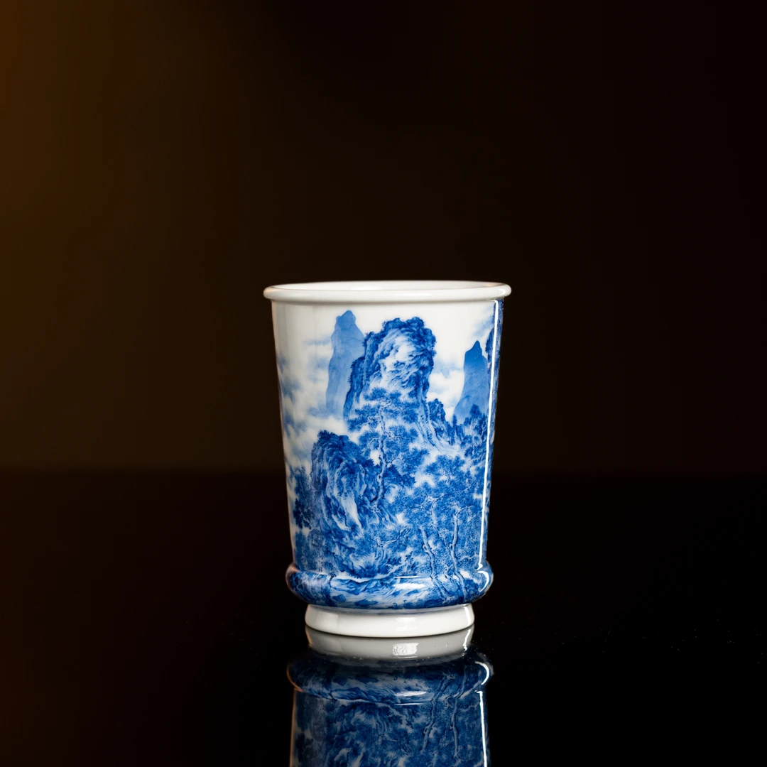 游玉堂 青花庐山高杯