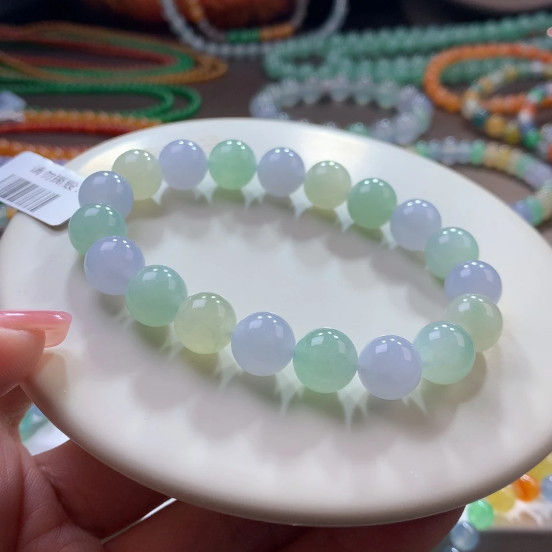 未镶嵌手链翡翠胶润三彩卡10