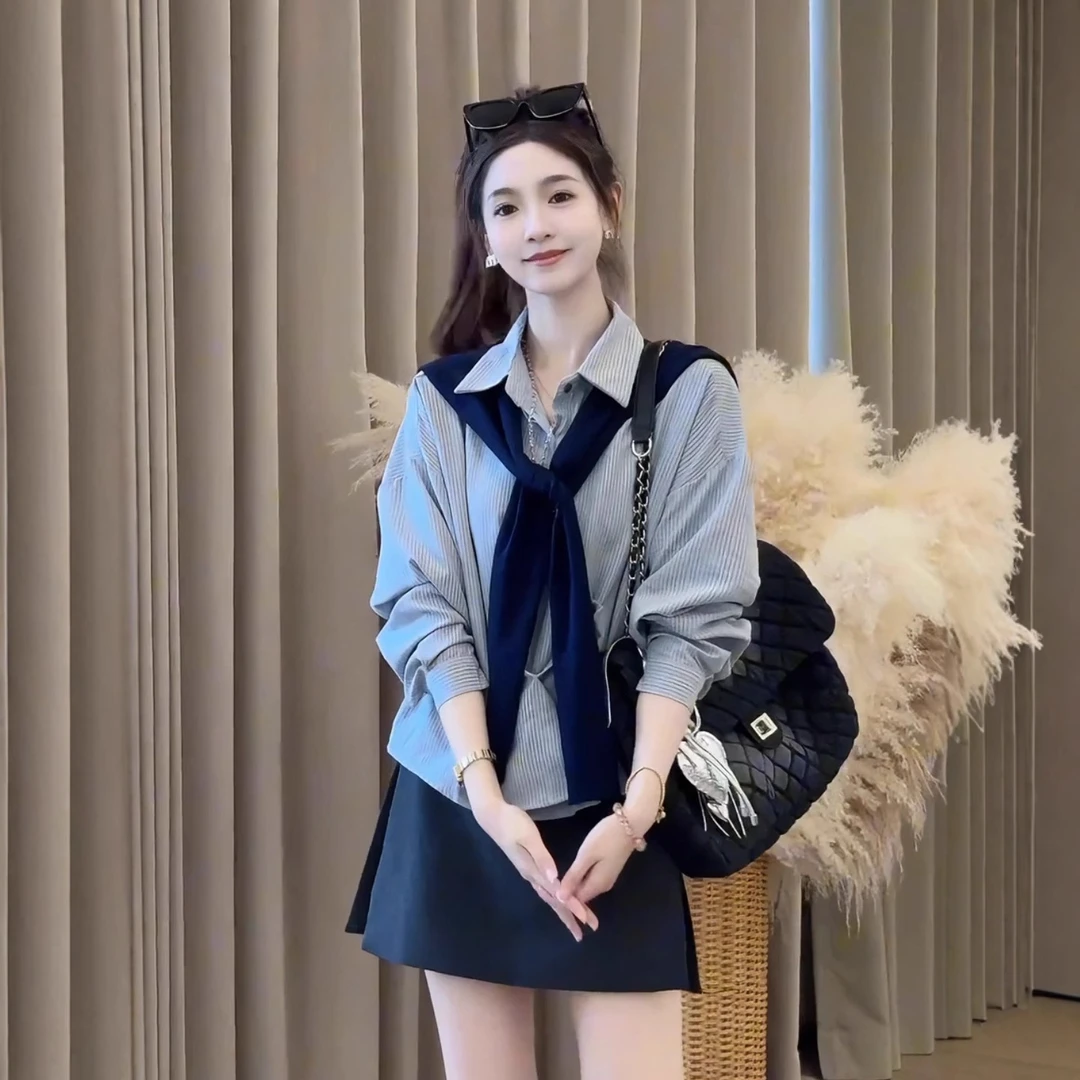 大码mmPolo秋季新款时尚洋气百搭新款潮牌女装女装显瘦宽松上衣MM
