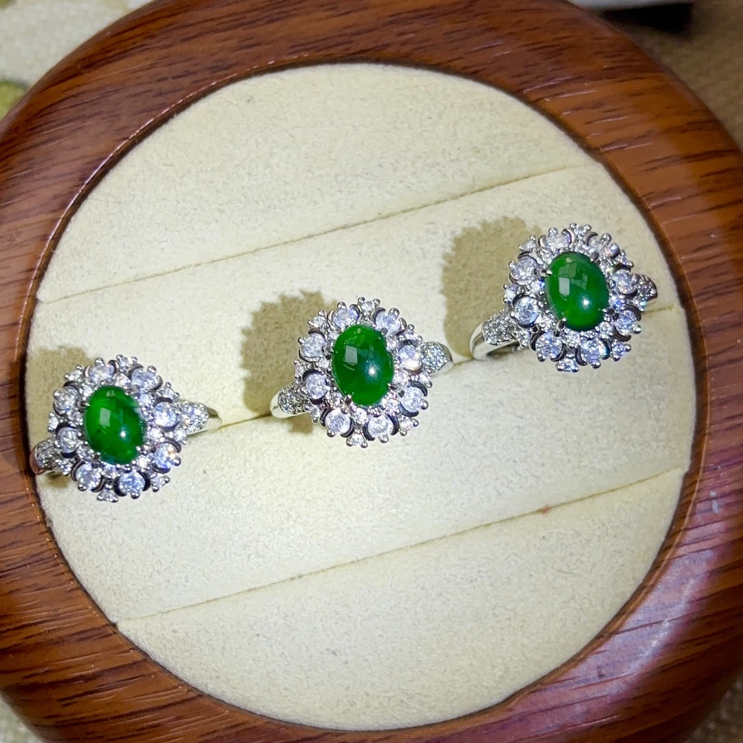 【秋姐家】百搭款天然A货翡翠戒指/多样性发一件&561316