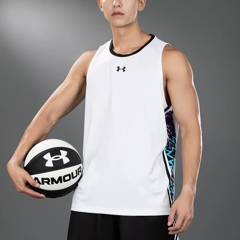 UA安德玛男女球衣篮球训练运动健身背心透气无袖T恤24500111-100