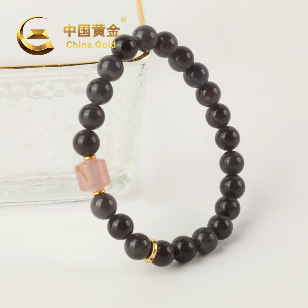 【中国黄金】笙夕 | 和田玉*手串*S925银镶嵌-S2195-Y