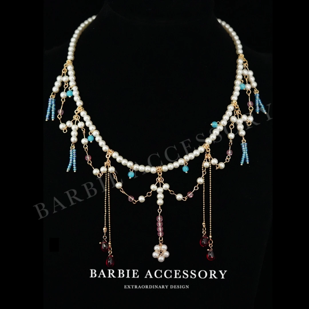 铜合金合成锆石项链 【清之灵语】手工既视设计款高级感绝美项链