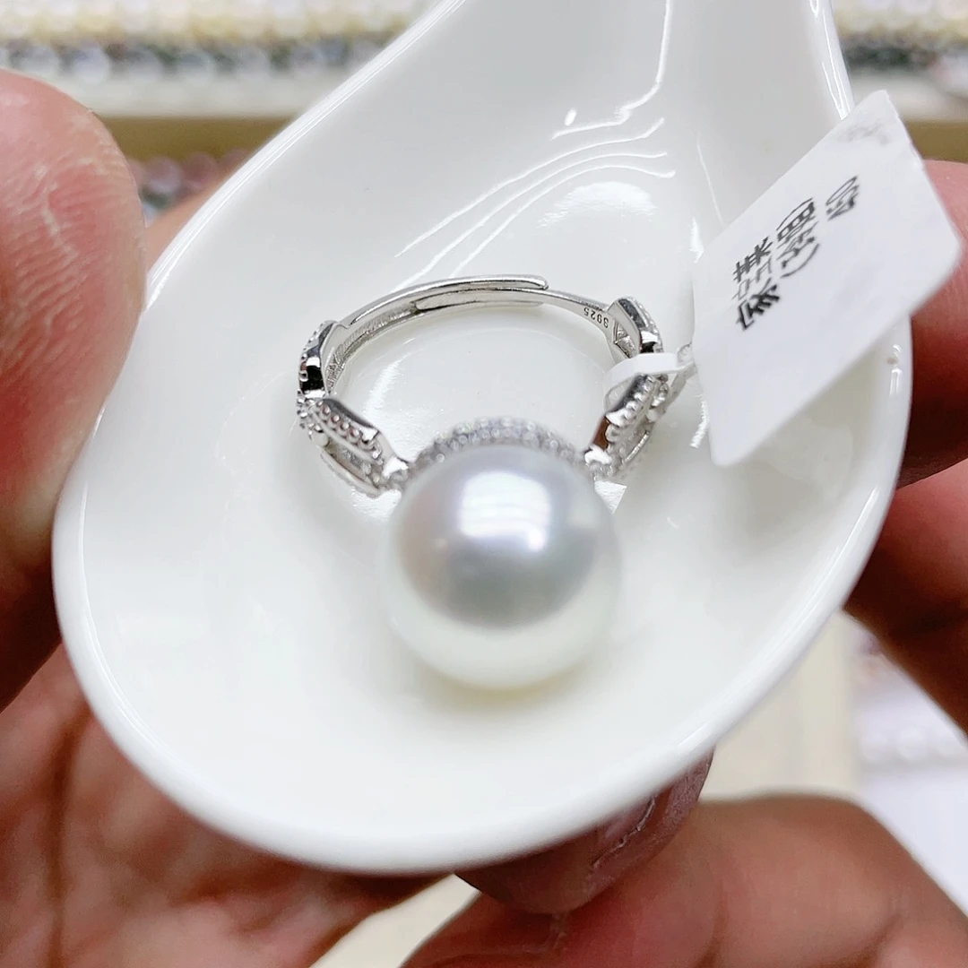 海水珍珠戒指银S925镶嵌
