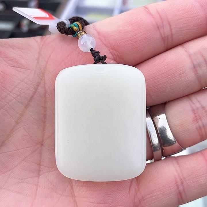 和田玉吊坠未镶嵌米达341无事牌