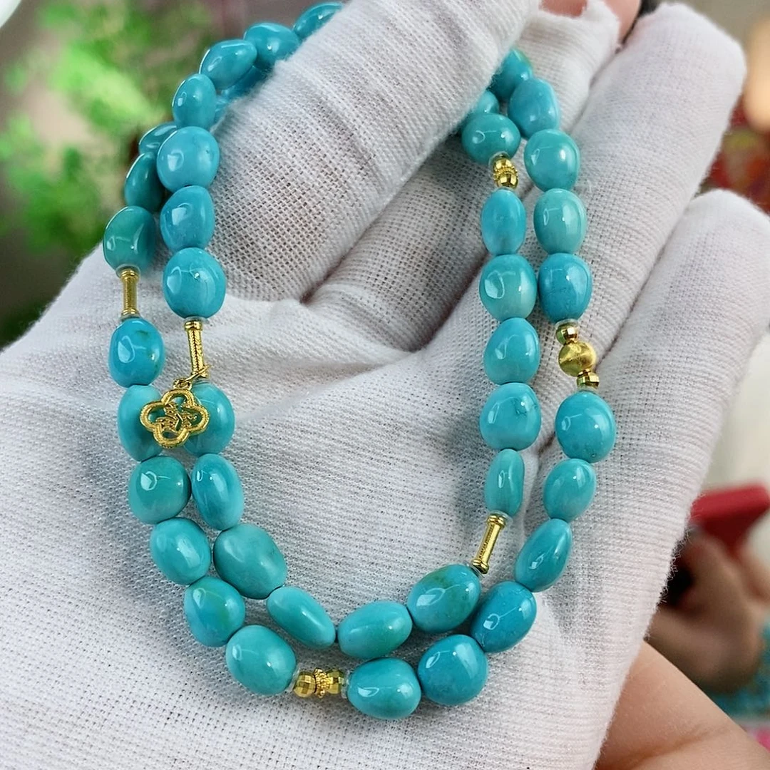 绿松石珠宝奇石18K金镶嵌