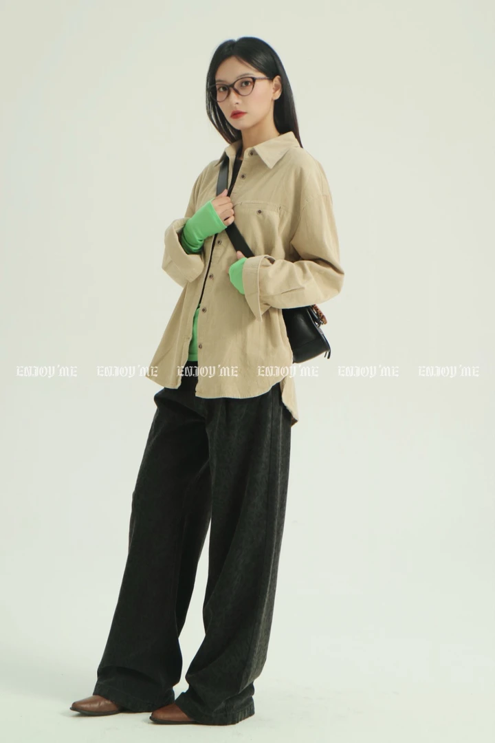 【门店同款】ENJOY秋季less is more灯芯绒衬衣 159407419