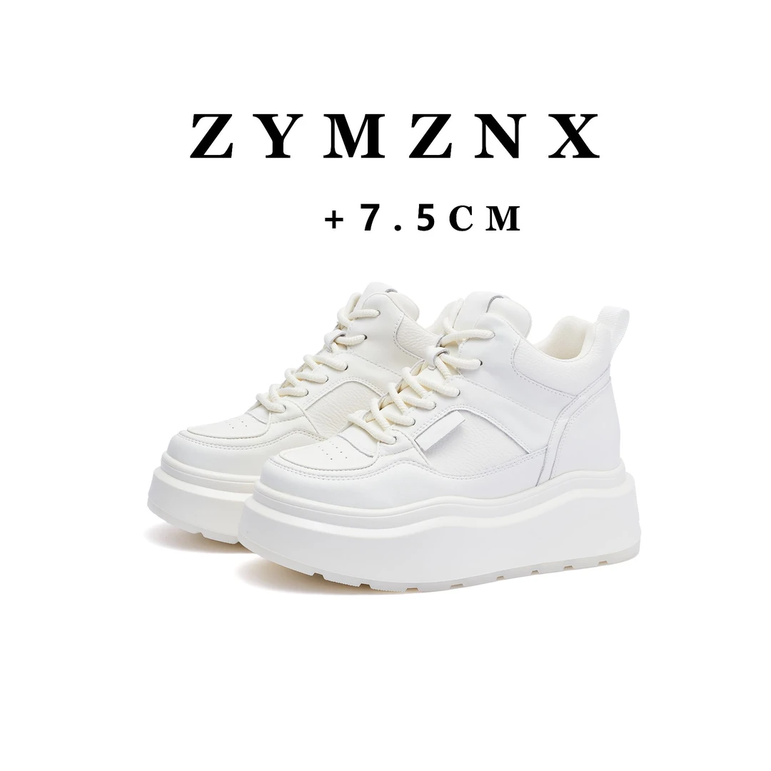【平增高7.5cm】小个子内增高休闲鞋女百搭鞋春季小众系带女鞋A3508