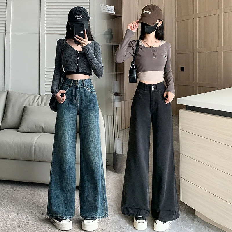 小个子定制款街头风牛仔显瘦百搭日常女2025夏季显高高腰韩版裤子