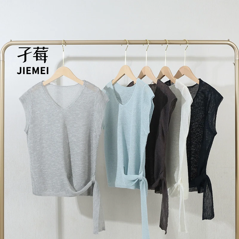 【常蓝北】夏季新款背心女百搭高级设计款圆领后时尚叠穿针织衫