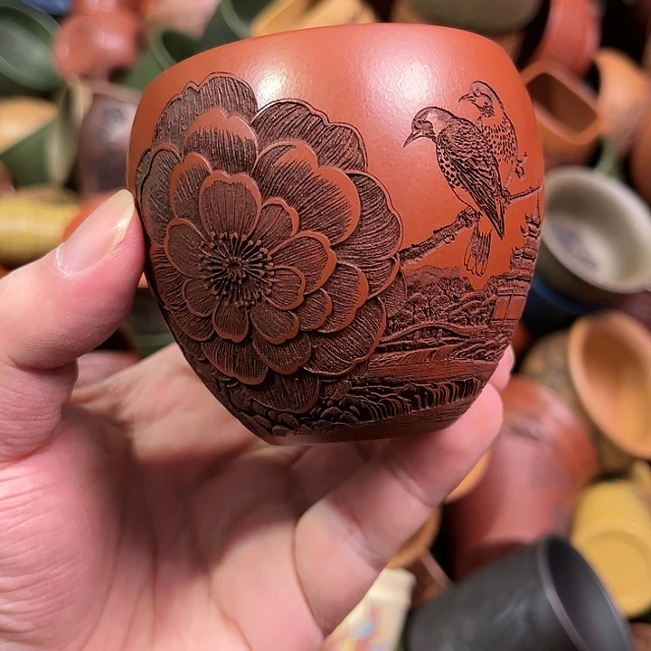 紫砂茶杯全手工紫砂主人杯