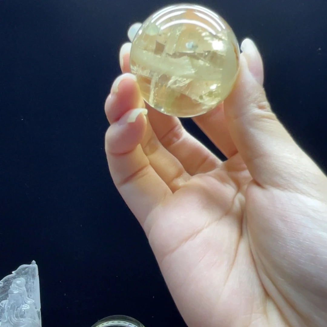 hh黄水晶球L1783未镶嵌水晶