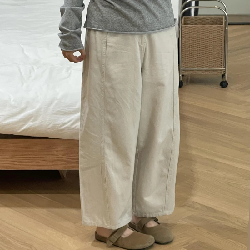 梨形身材遮跨显瘦阔腿裤女2025夏季新款简约百搭休闲九分裤子潮