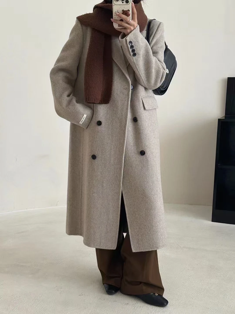 【柒姐】2024新热卖高级感气质修身显瘦毛呢外套时尚长款百搭
