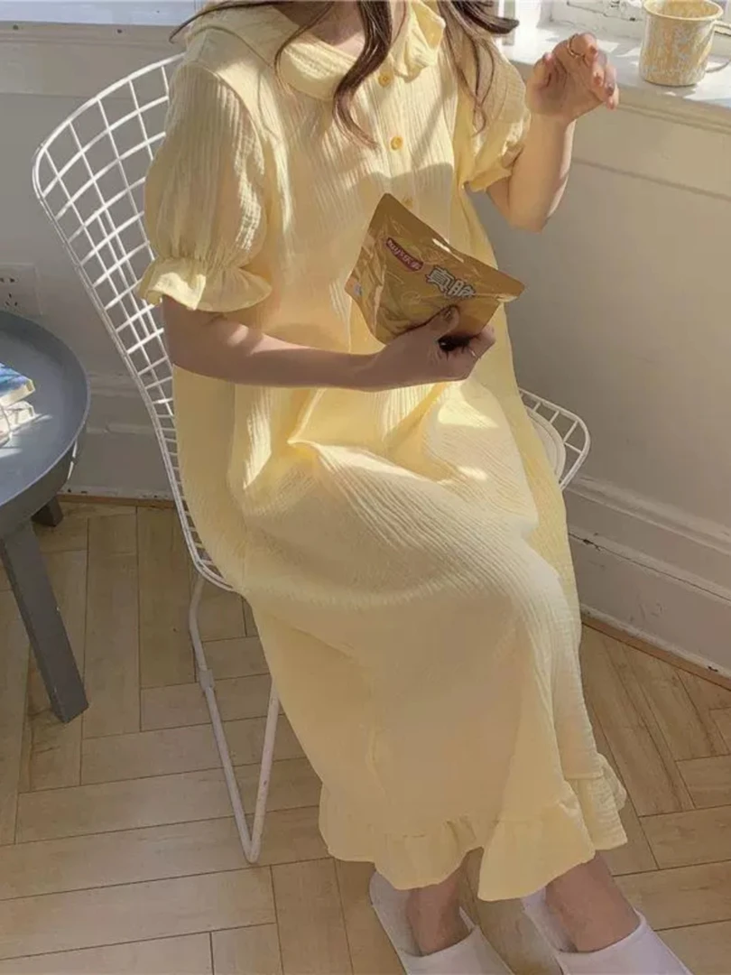 【意能达小胖】宽松睡裙春夏韩版温柔ins风睡裙（实物以直播间为准）
