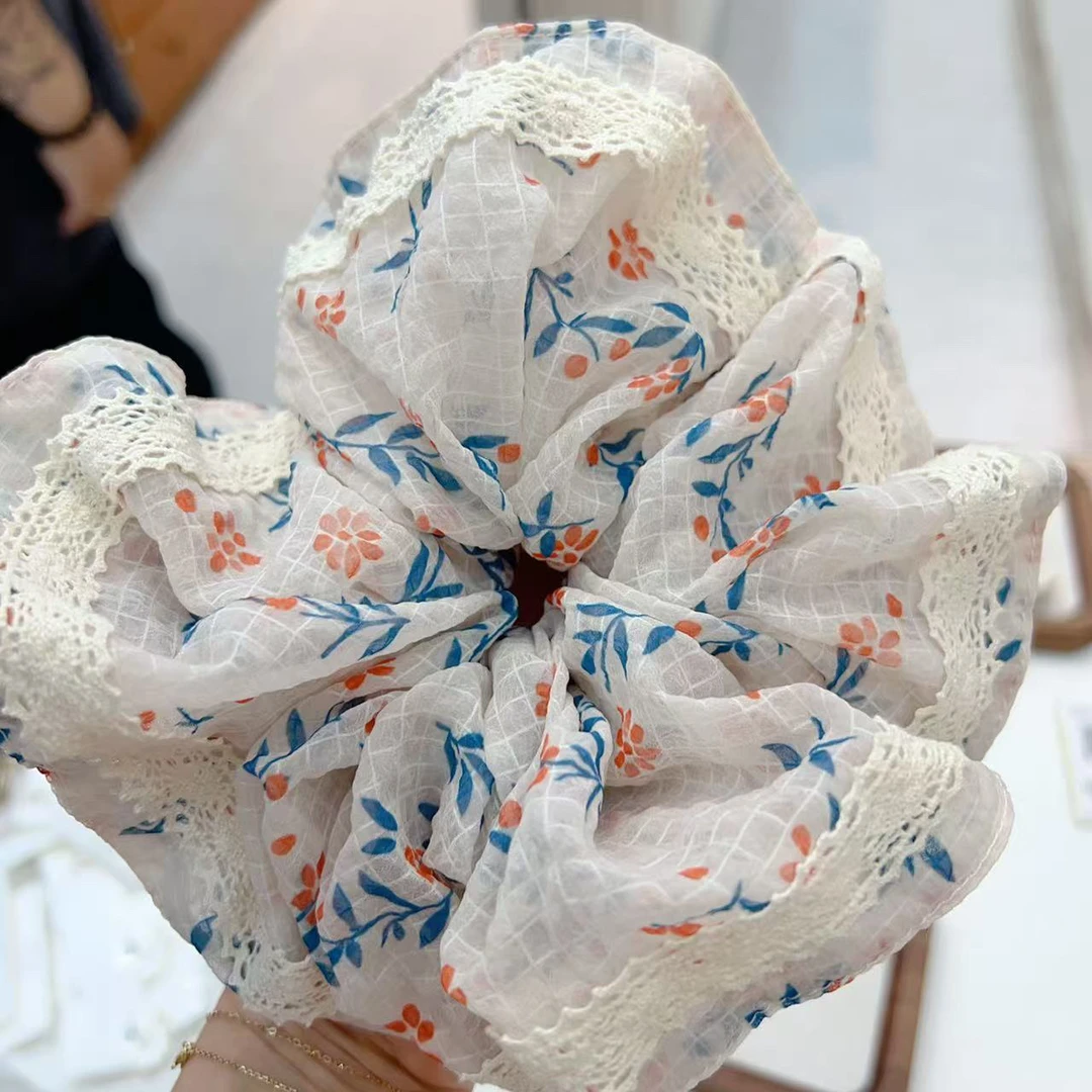 通用女甜美风日韩发圈发绳雪纺飘带清新头饰头绳甜美