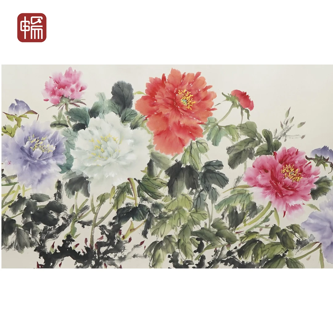 JH120 近现代《花卉》陆砥 、孙小瑜 108*47（4.56平尺） 纸本横轴 YM