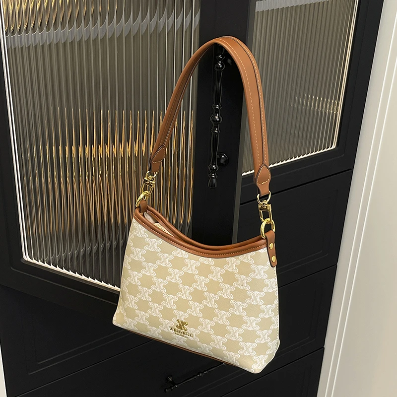weideng/薇登小众轻奢腋下包2025新款洋气印花单肩包轻便流浪包女