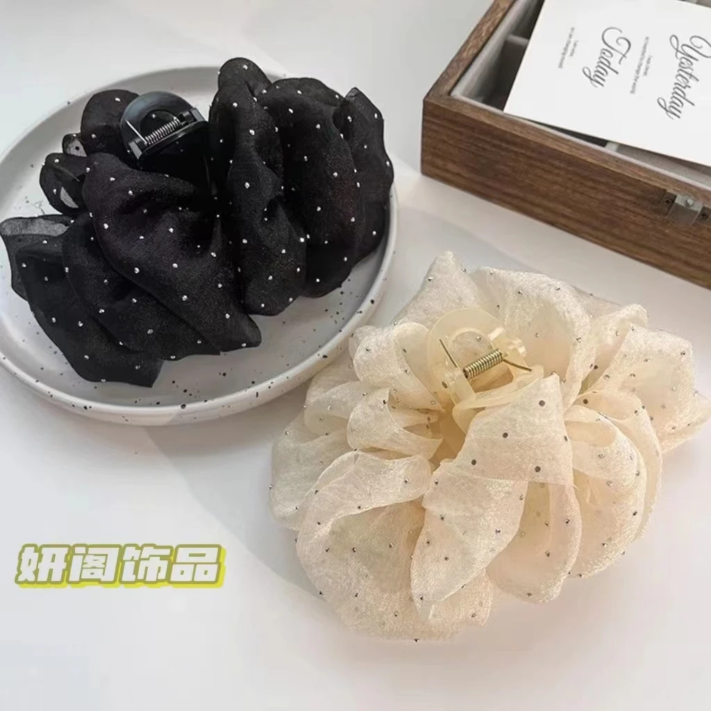 【印象外】洋气双面网纱气质云朵泡泡公主发夹蝴蝶结后脑勺发饰夹子