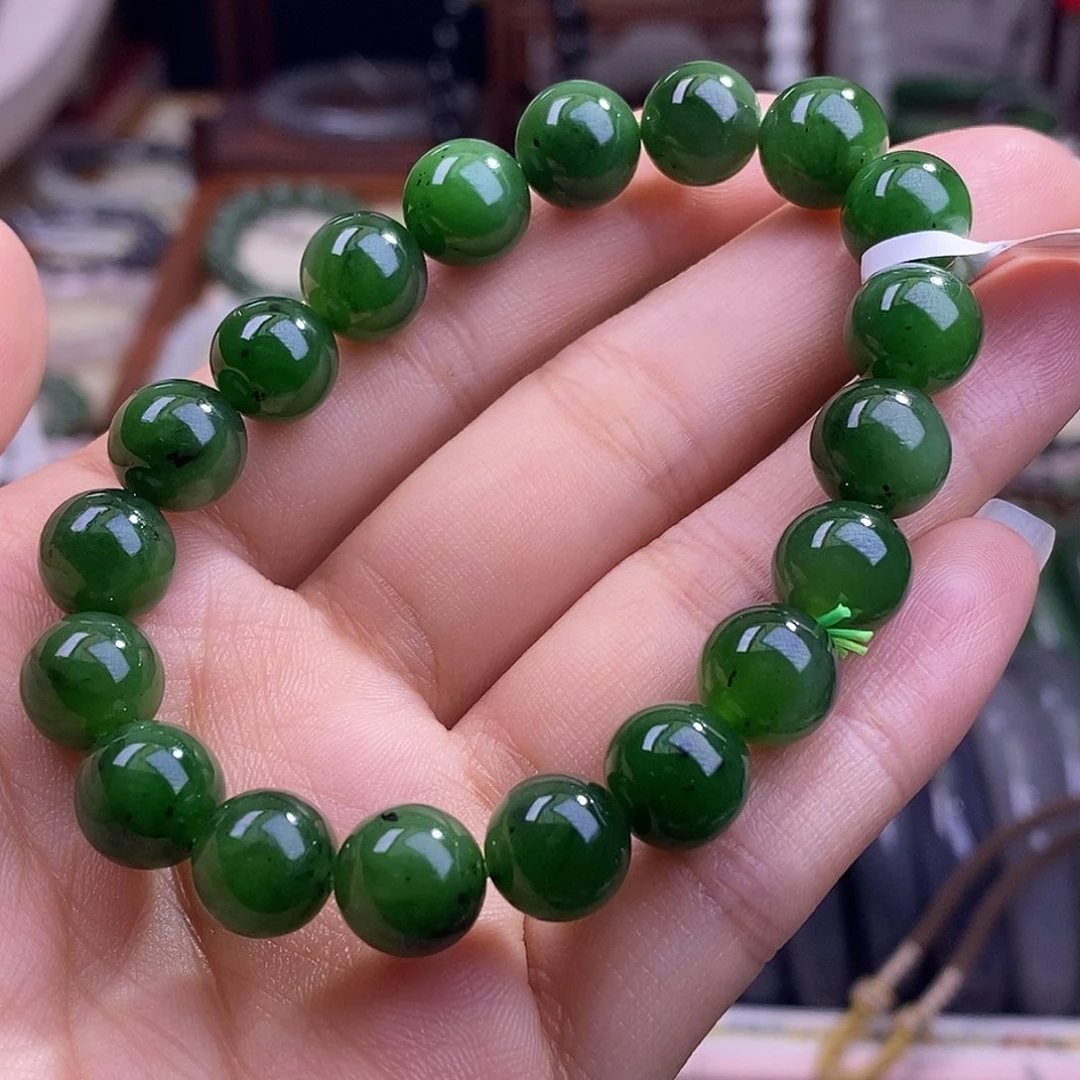 颈饰未镶嵌和田玉老坑料碧玉手链10m