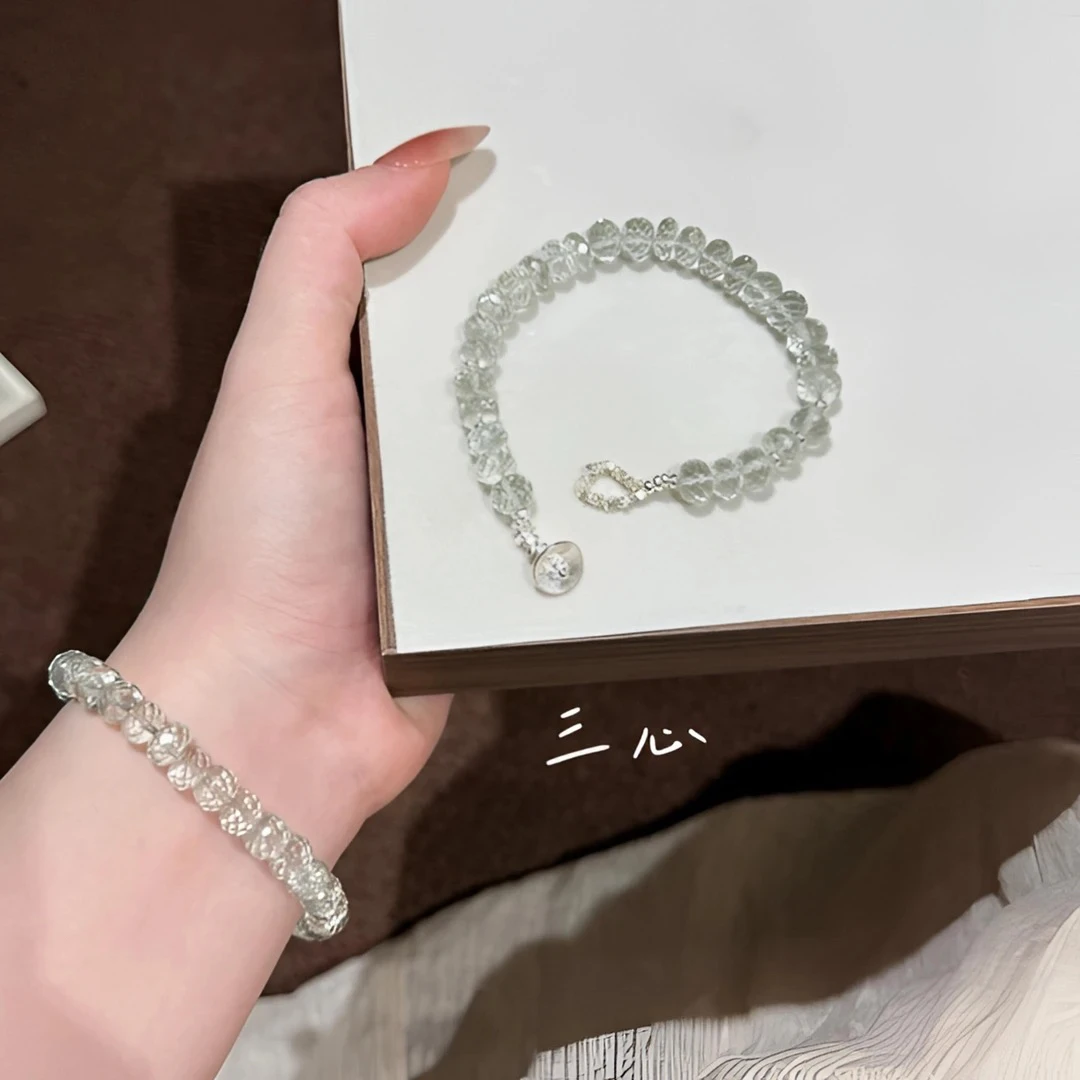 925银手链 925【青晖】盘切珠银手链