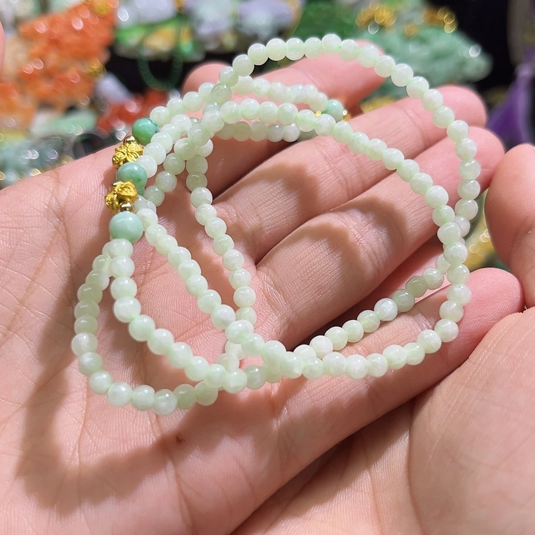 長***翡翠未镶嵌颈饰待编织