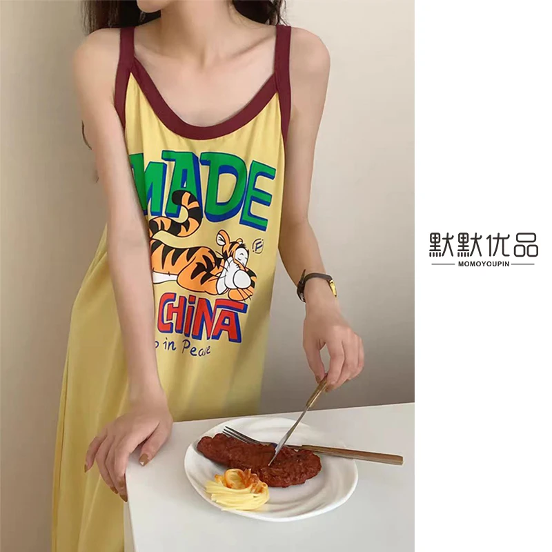 吊带福利/韩国ins风/爆款/睡衣女/甜美纯棉家居睡裙