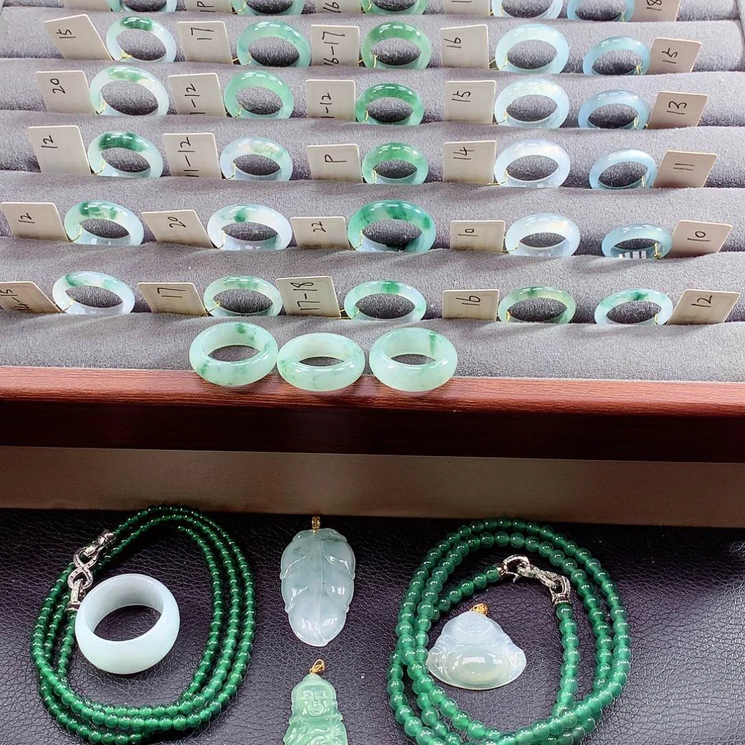 翡翠未镶嵌戒指天然a货