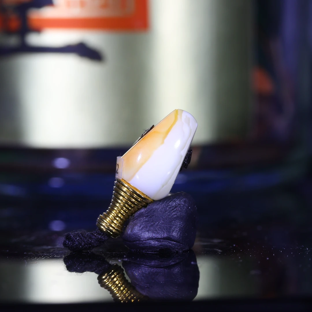 8m蜜蜡三通佛头天然原矿精工白蜡花沁色马蹄三通佛头蜜蜡配饰A952