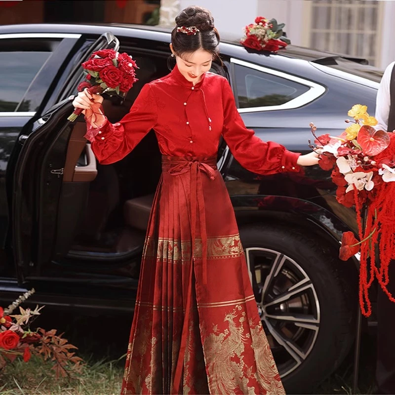 马面裙套装女明制汉服马面裙半身裙敬酒服婚服2025新中式改良整套