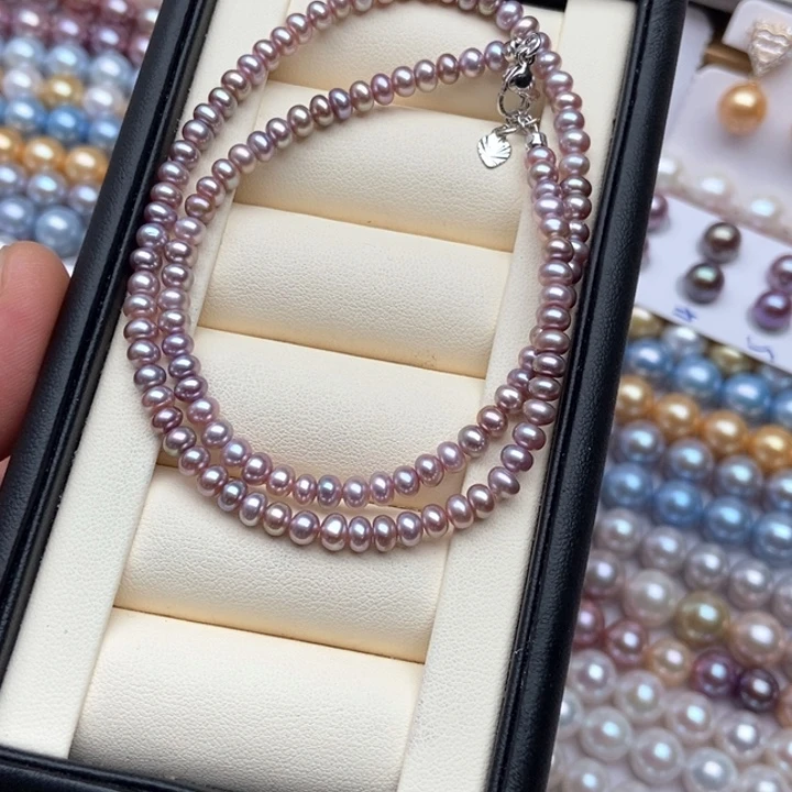 淡水珍珠银S925镶嵌颈饰