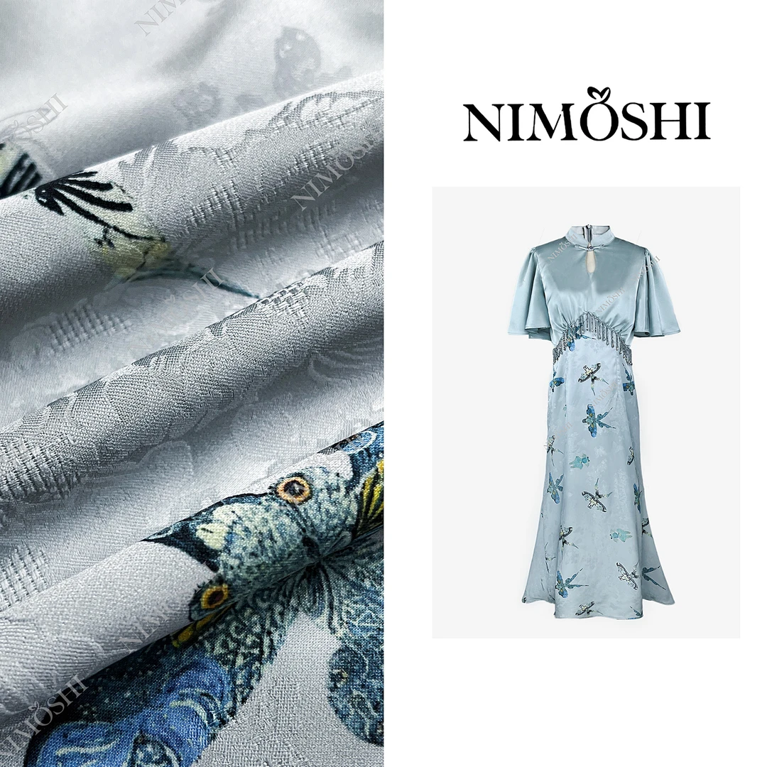 Dan总古典复古旗袍风立领流苏设计气质显瘦鱼尾连衣裙Q2046