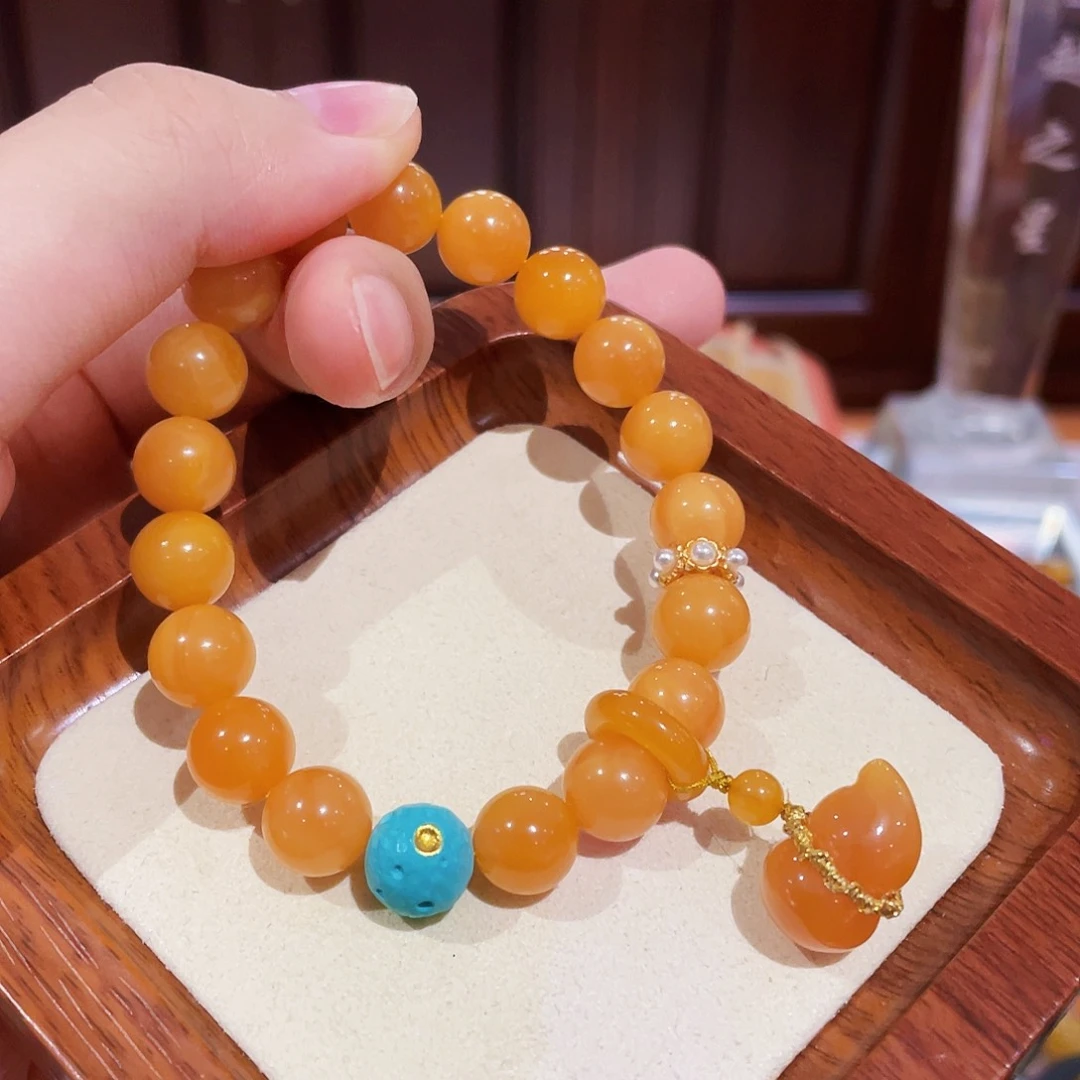 未镶嵌蜜蜡手链手串