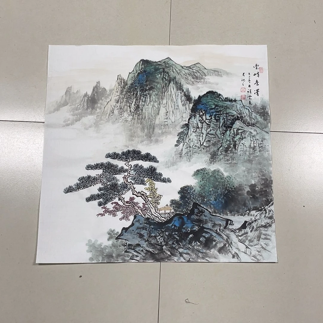 国画四尺斗方68.68画芯 捡漏 带合影 李祥云老师