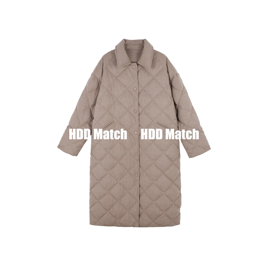 HDD- "品质甄选" 90白鸭绒 女款长款品质定制气质羽绒服 Y1090