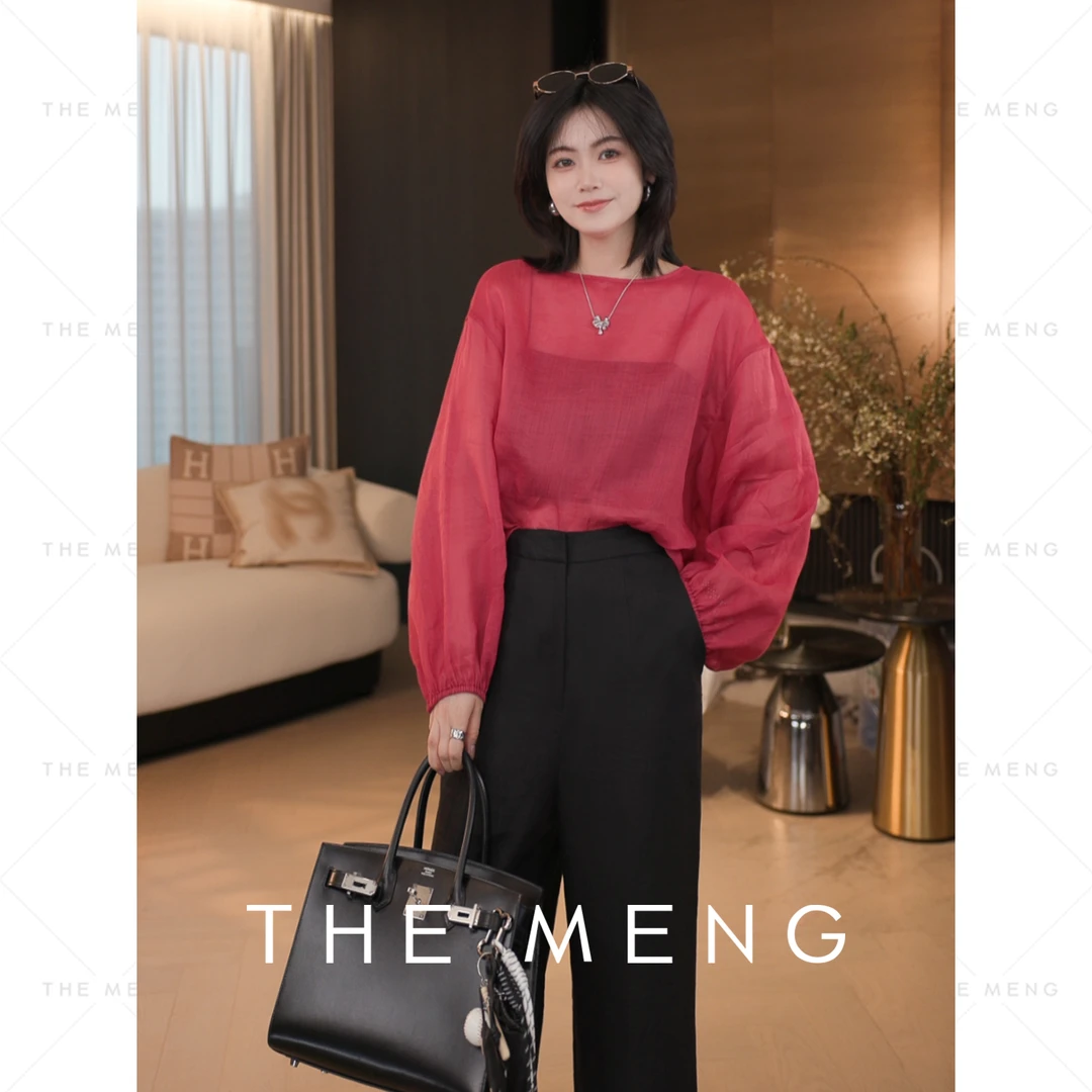 THE MENG【胸姿】精纺苎麻松弛显瘦通勤百搭罩衫#M252B0141