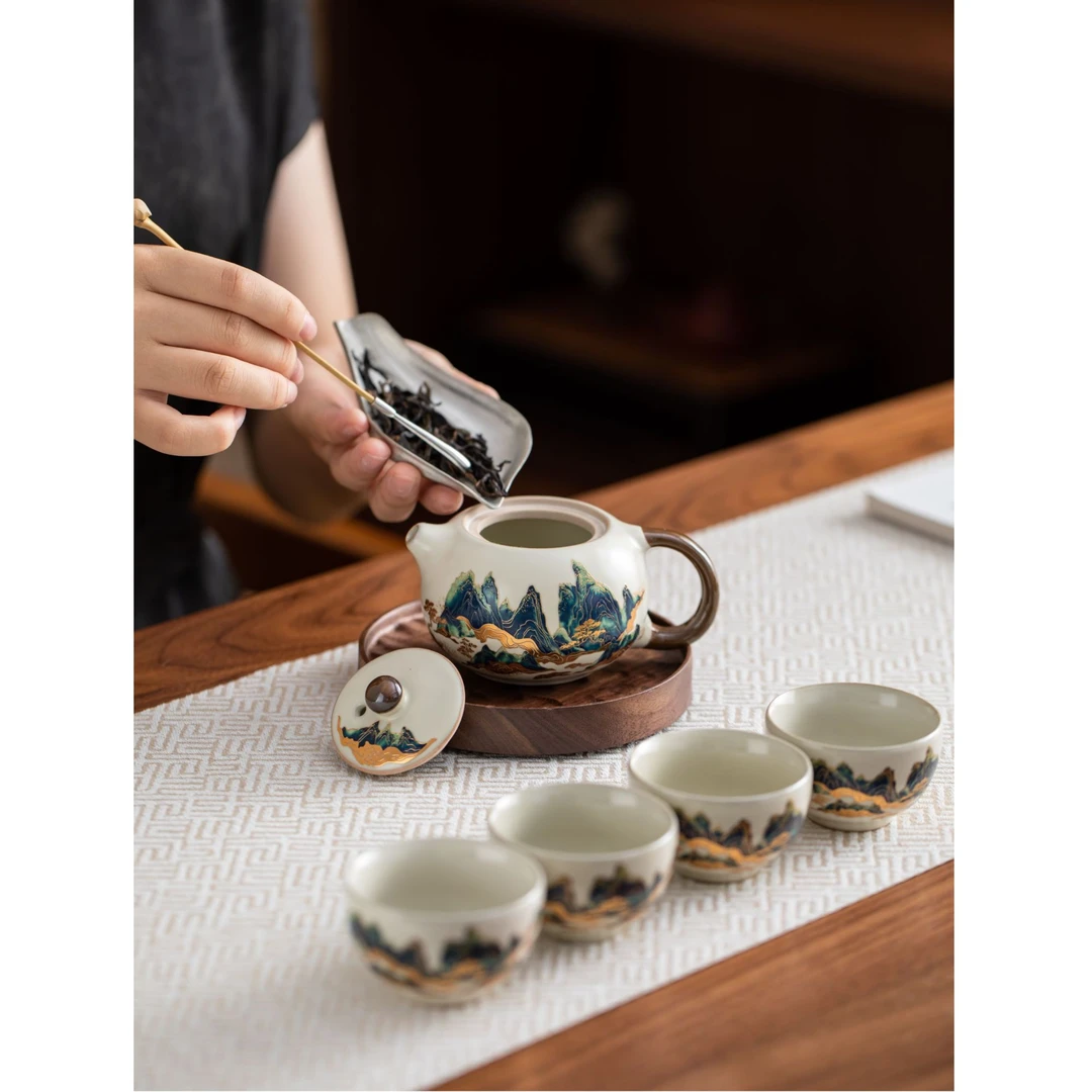 陶瓷千里江山变色西施泡茶壶YY5224