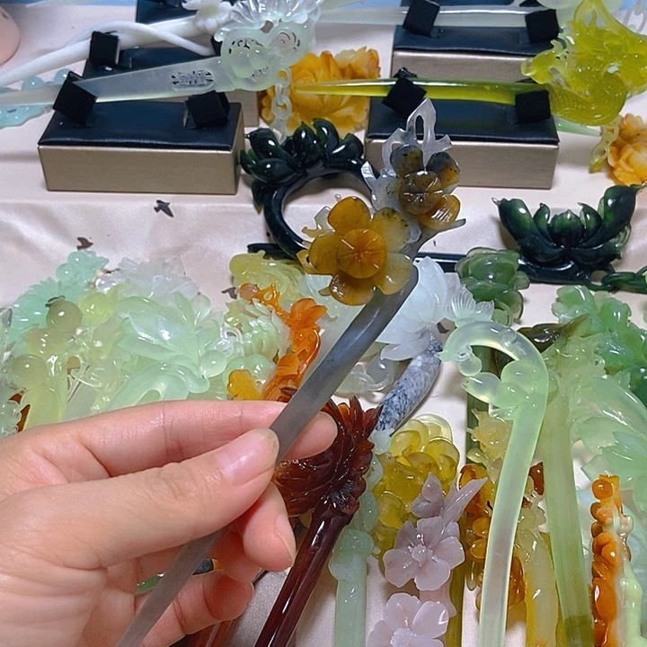 岫玉未镶嵌发簪发簪
