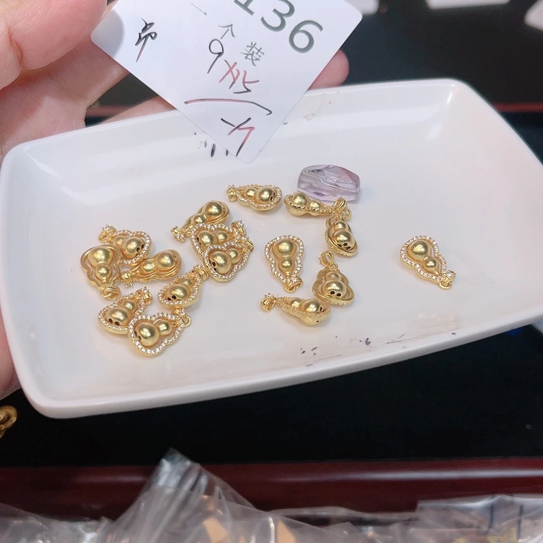 紫晶珠宝半成品银S925镀金镶嵌136