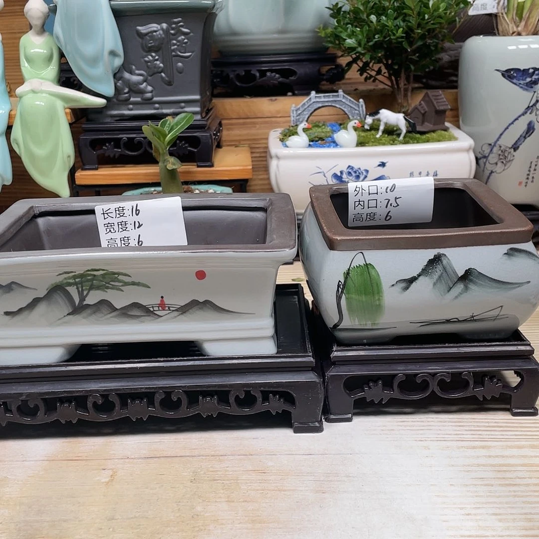 紫砂花盆陶瓷艺术花盆陶瓷